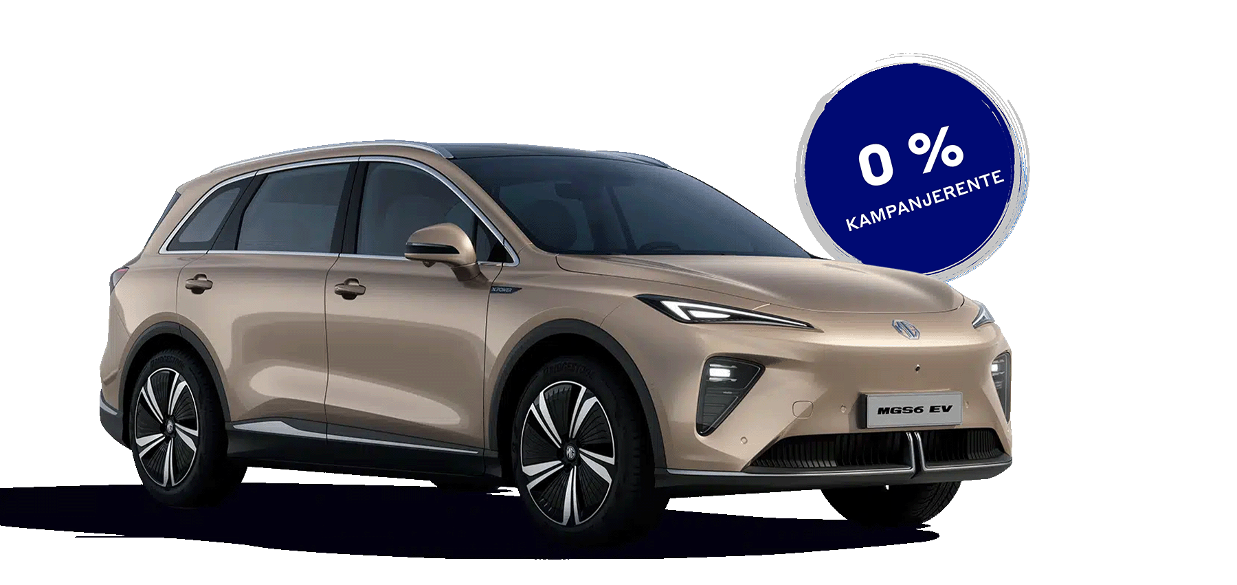 Champagnefarget MG S6 EV Luxury RWD med 0 % kampanjerente